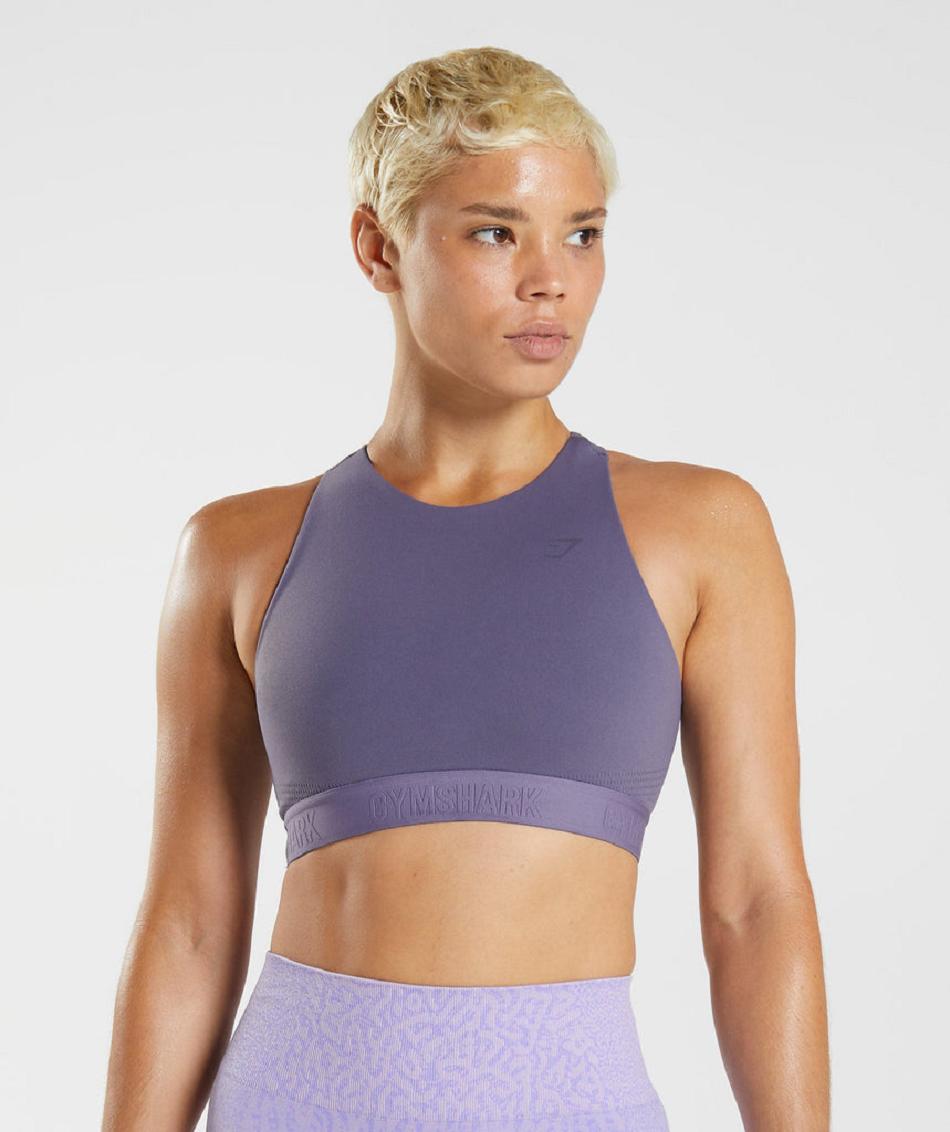 Sujetadores Deportivos Gymshark 315 Performance High Neck Mujer Moradas Moradas | CO 2227UZG